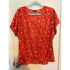 West Kei Red Floral Allie’s Knot Detail Blouse from Stitch Fix